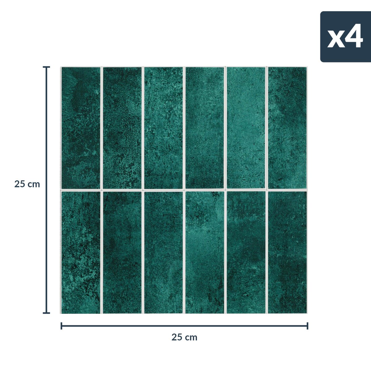 Crédence adhésive murale 3D - Effet carrelage 4 pièces couleur unique, DOUCEUR D'INTÉRIEUR