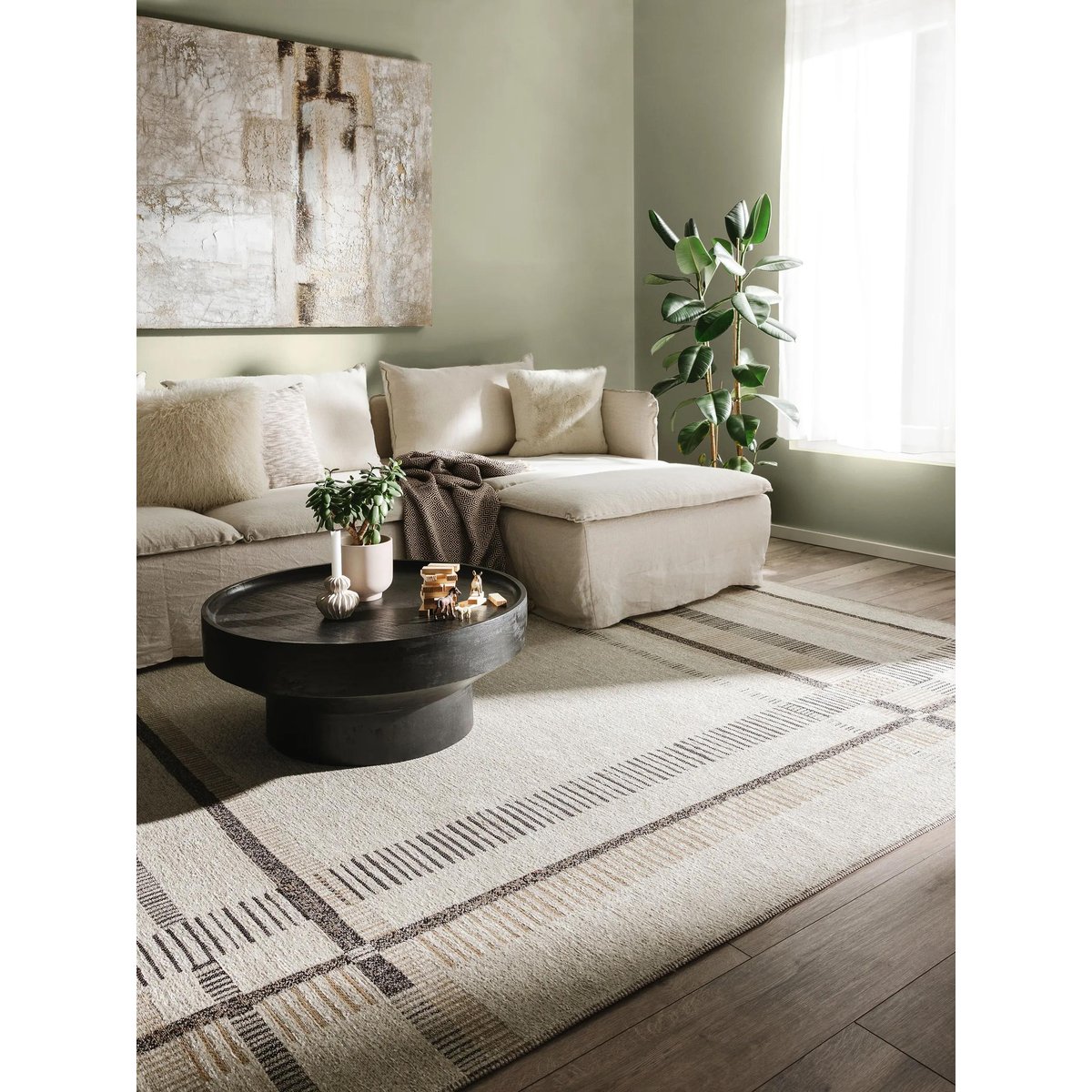 Tapis tissé à plat ELENA beige/marron, BENUTA