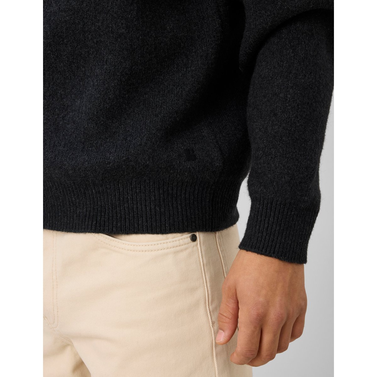 Cardigan boutonné col polo gris anthracite, BZB