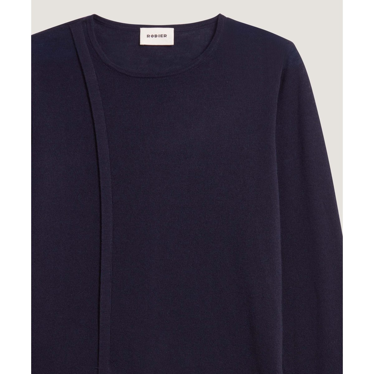 Pull col rond en laine mérinos bleu marine, RODIER