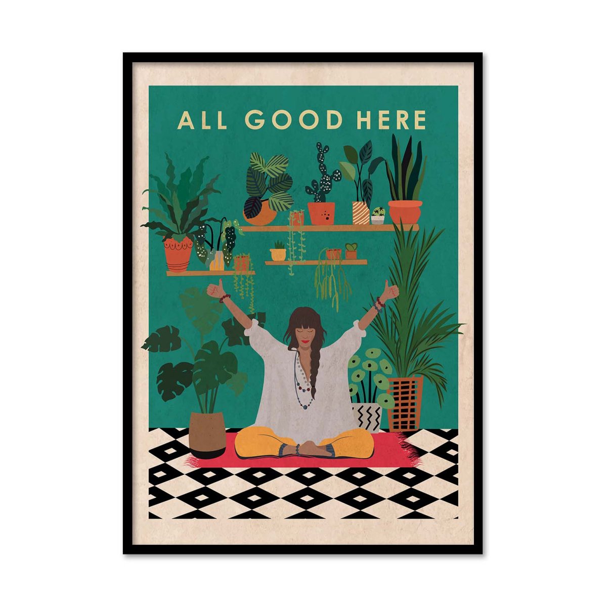 Affiche d'art - All good here - Wall Chart Co vert, WALL EDITIONS