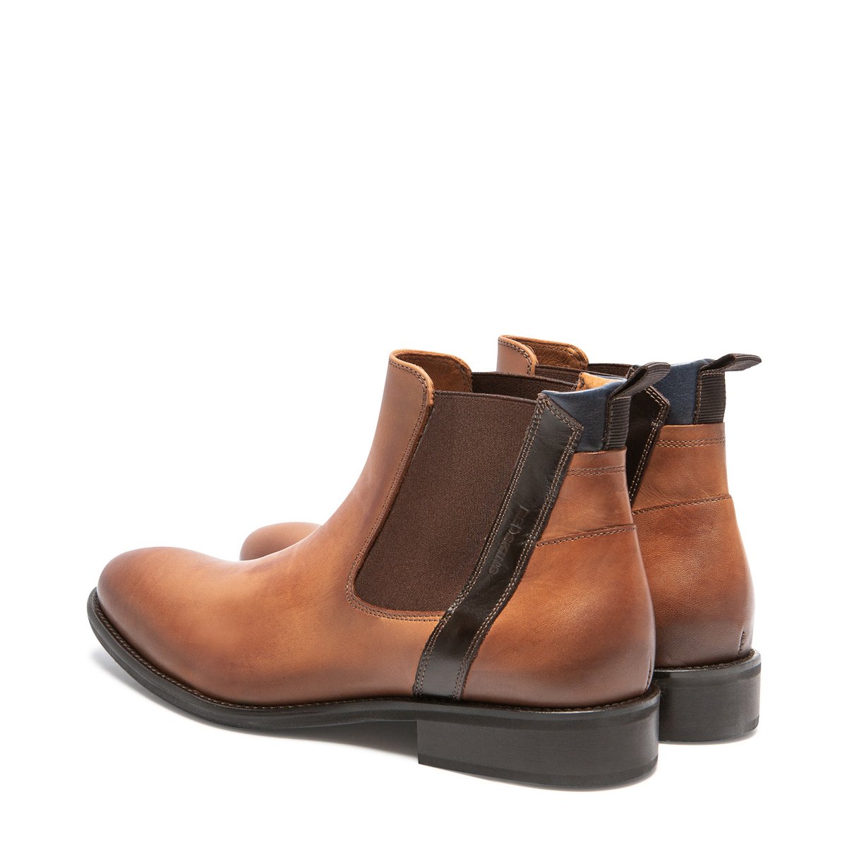 Chelsea boots cuir PRESENCE cognac+marron+marine, REDSKINS