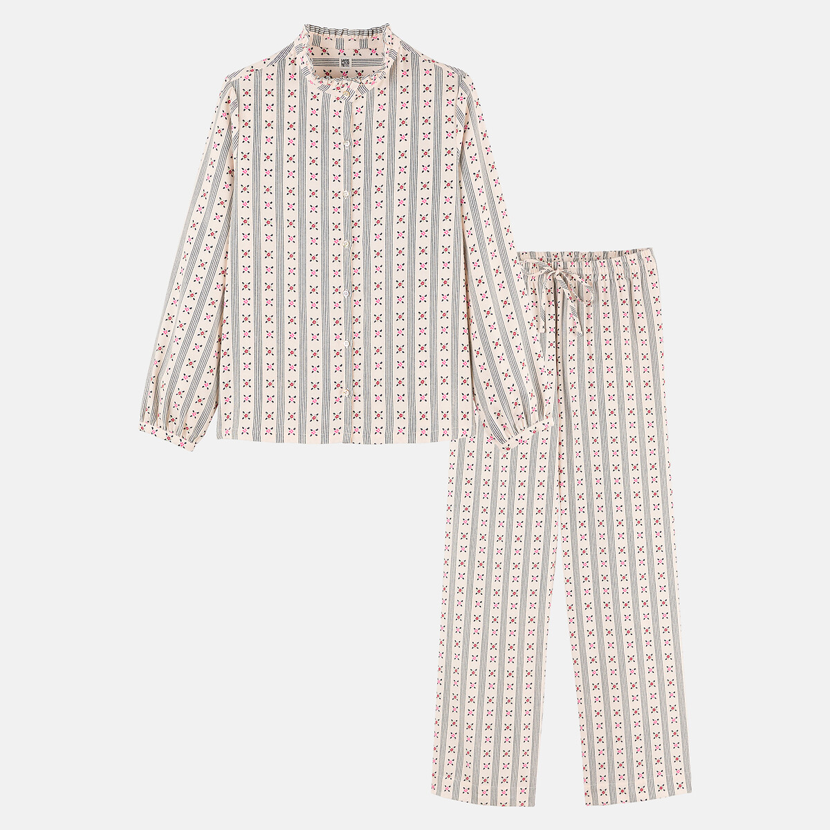 Pyjama 2 pièces en flanelle, imprimé fleurs imprimé floral, LA REDOUTE COLLECTIONS