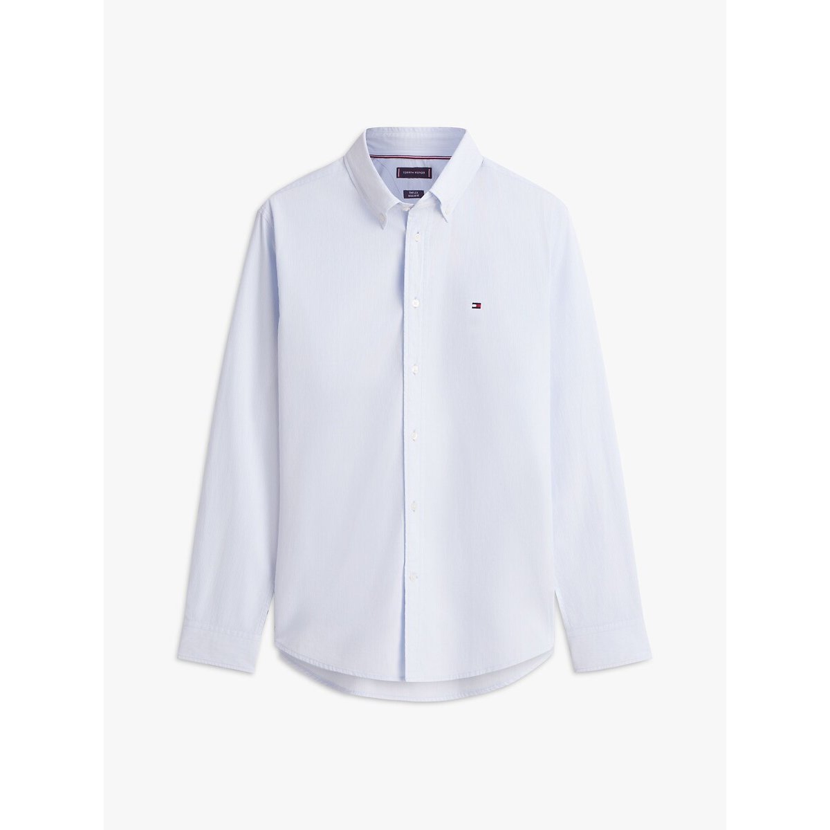Recht hemd gestreept lichtblauw, TOMMY HILFIGER