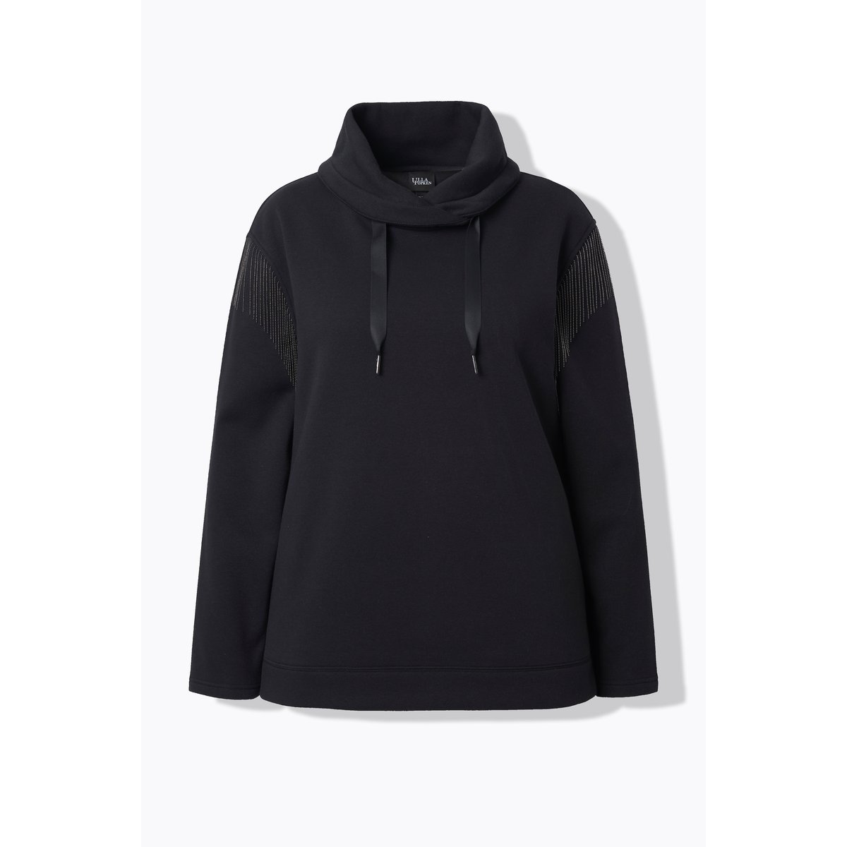 Sweat-shirt à col montant et manches longues noir, ULLA POPKEN