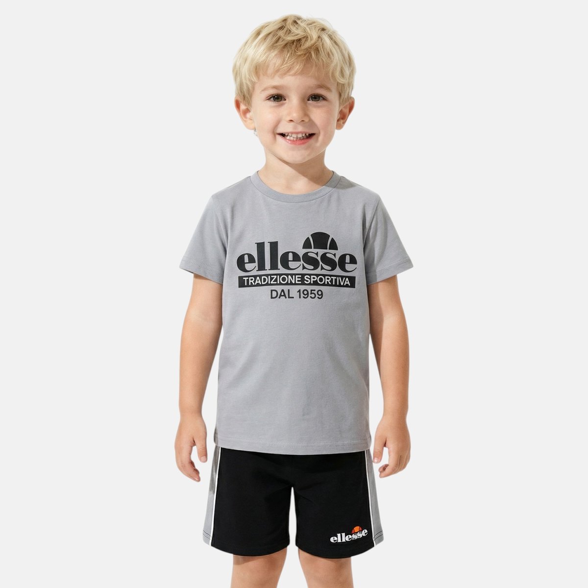 Lot de 2 t-shirts manches courtes et short TEAM gris clair, ELLESSE