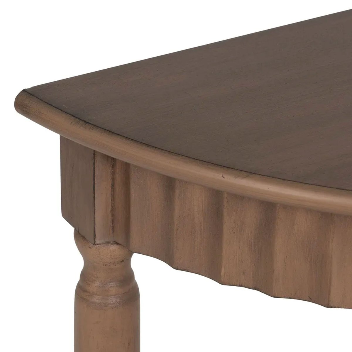 Console marron demi-lune en bois 71x30x71cm marron, WADIGA