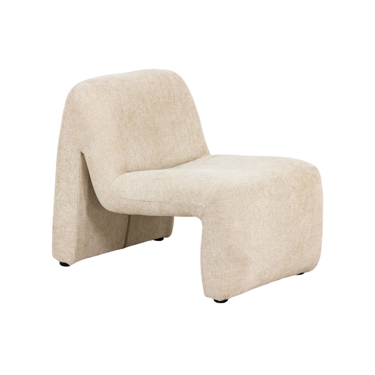Fauteuil en tissu bouclette LUDOVIC blanc, MADE IN MEUBLES 