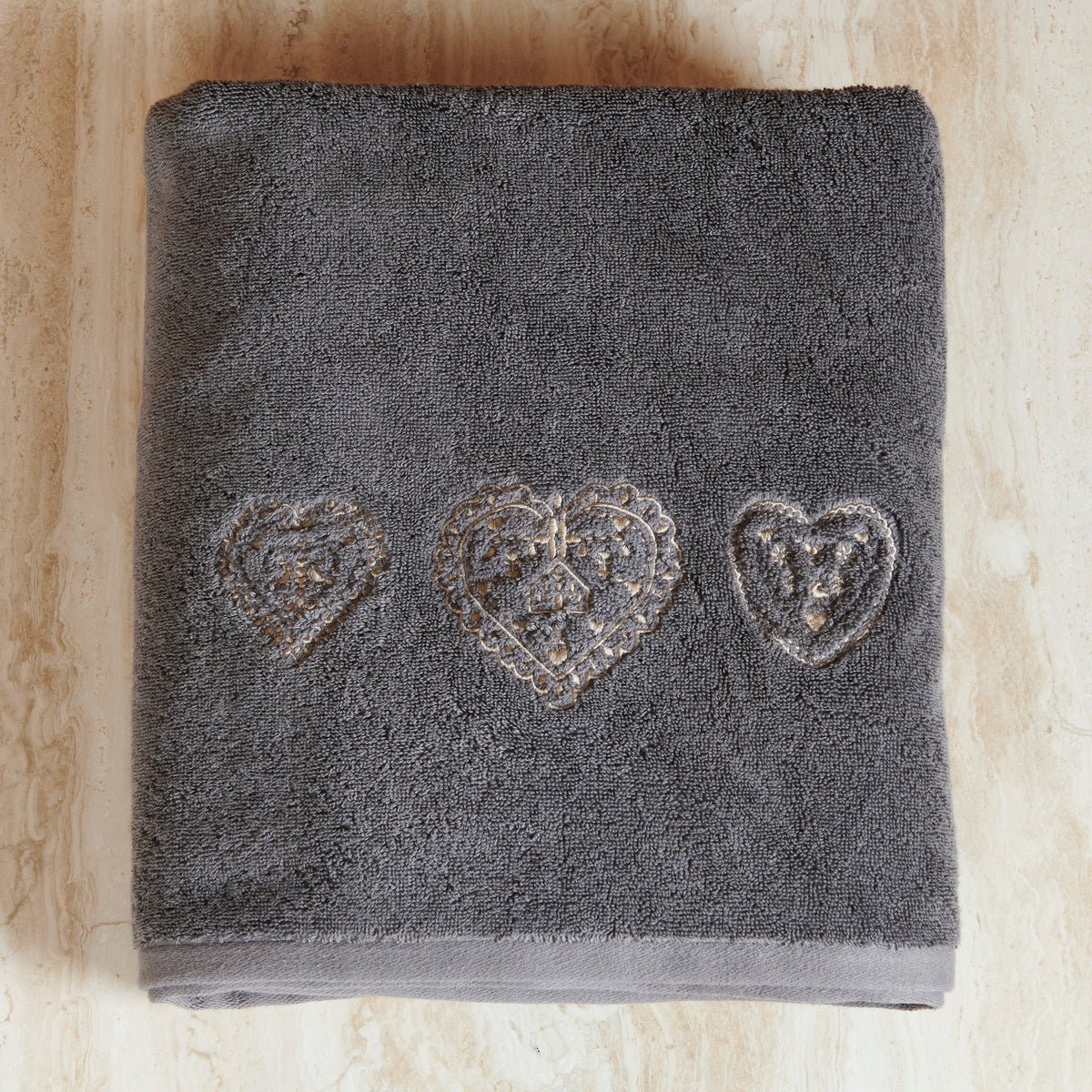 Drap de douche en Coton 600g/m² - NUIT AU CHALET anthracite, TRADITION DES VOSGES