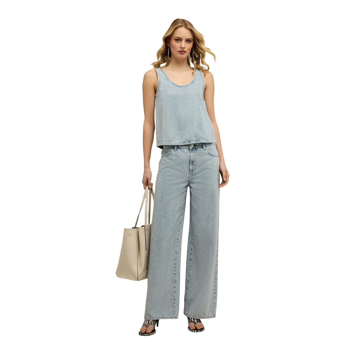 Top avec cristaux light - blue, MOTIVI