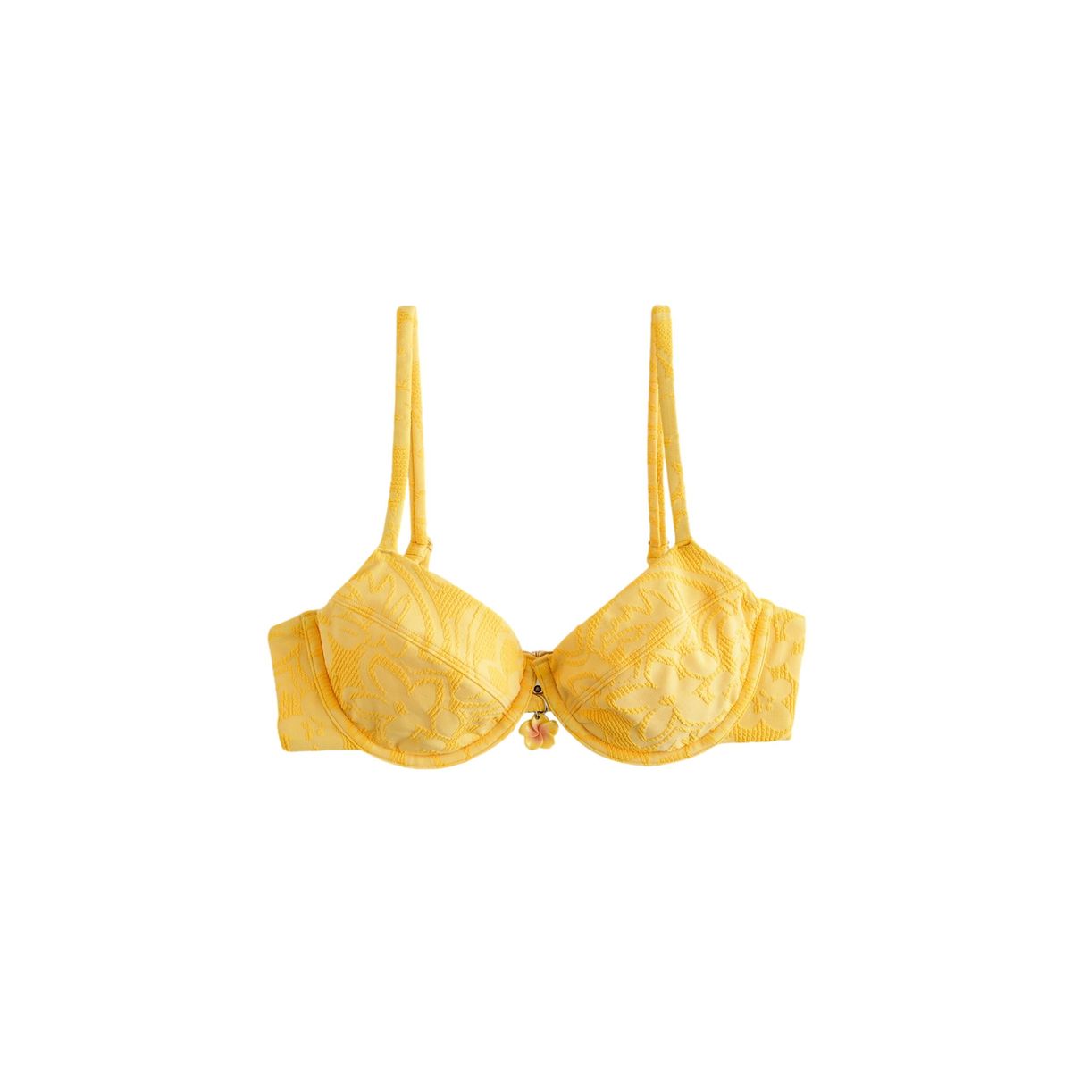 Haut de bikini à armatures non rembourré jacquard floral jaune, NEXT