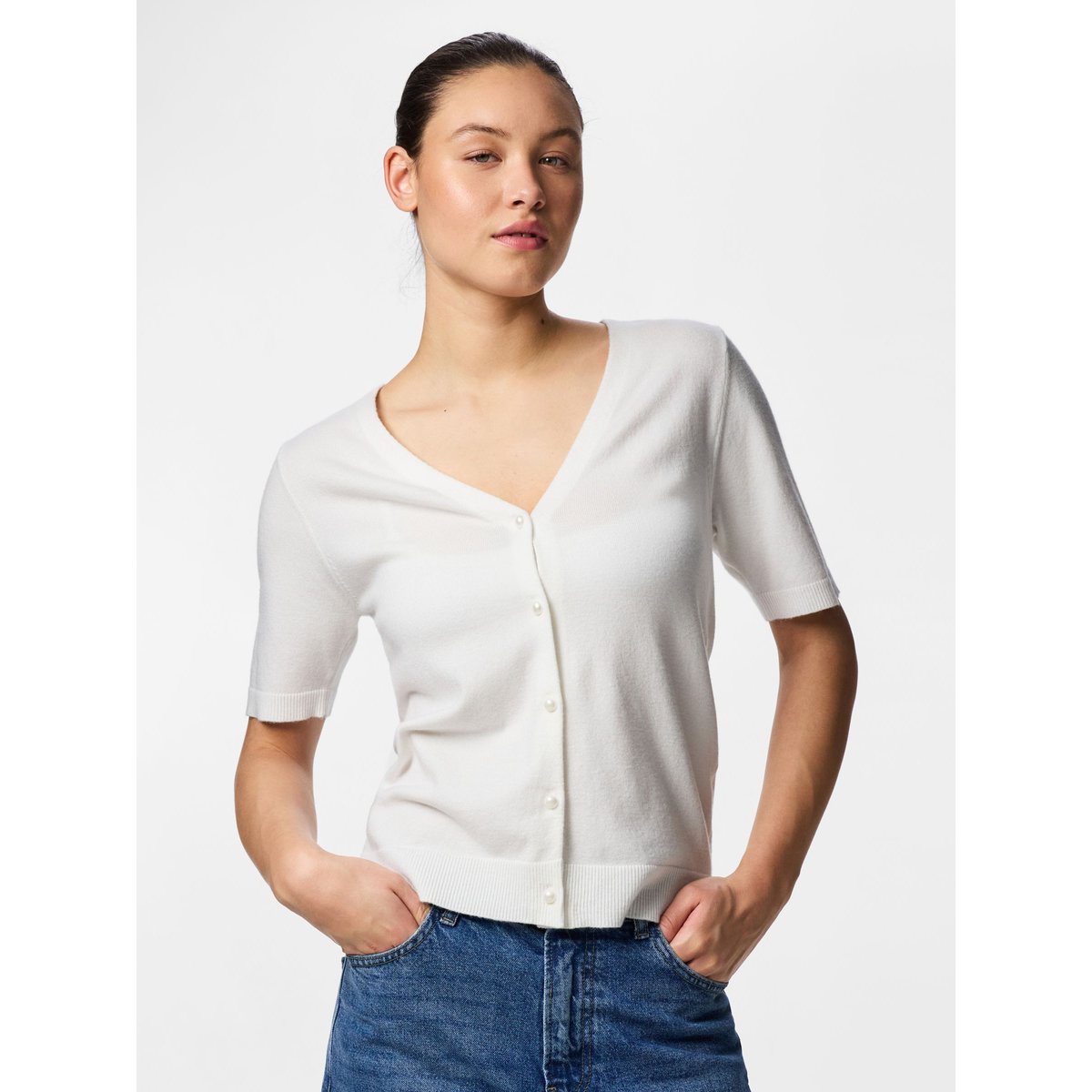 Cardigan En Maille cloud dancer, PIECES