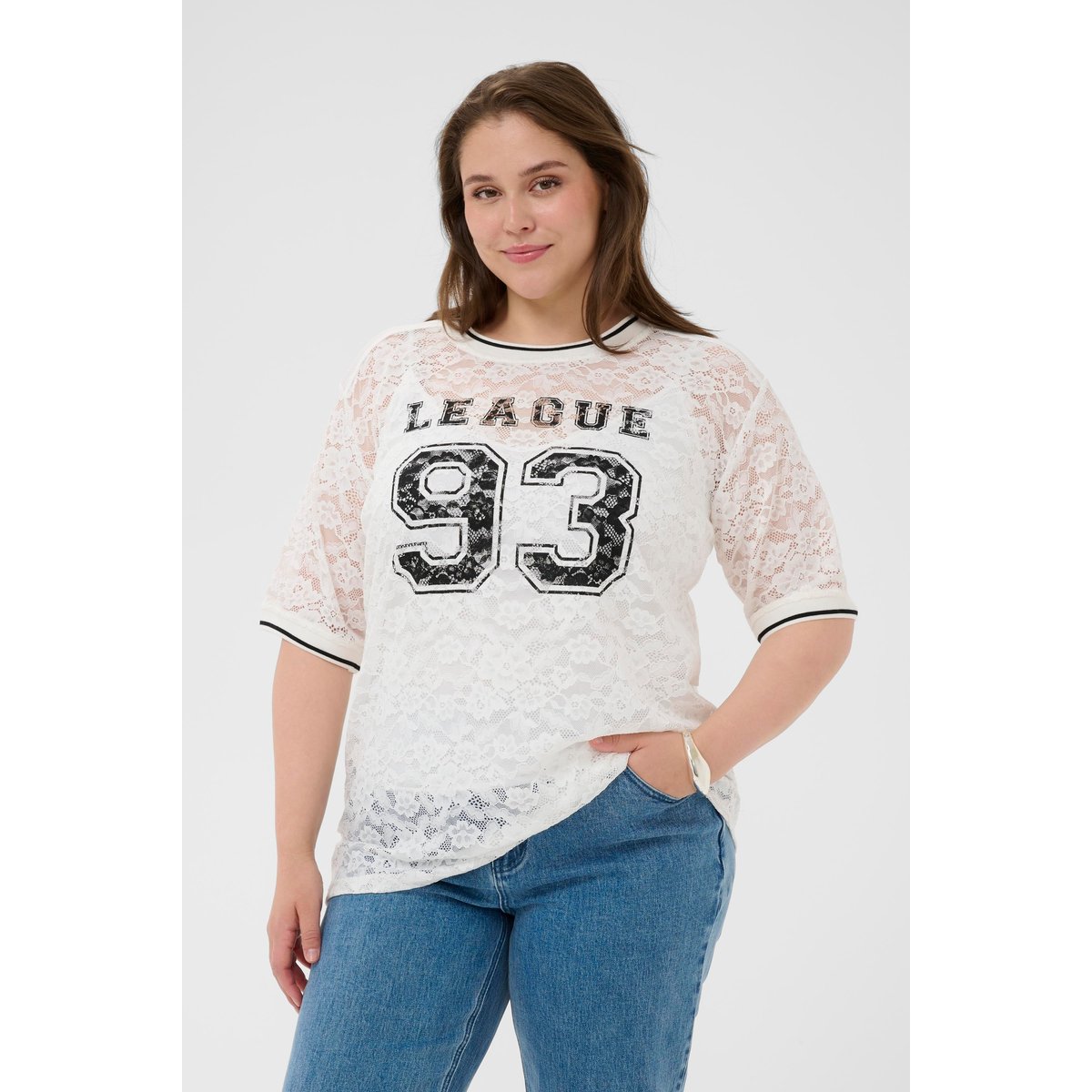 T-shirt à manches courtes blanc chalk, KAFFE CURVE