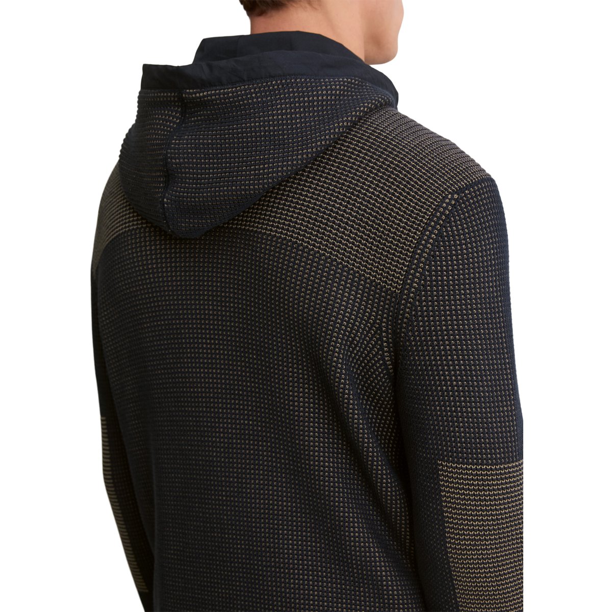 Cardigan à capuche regular en coton bio bleu foncé, MARC O'POLO