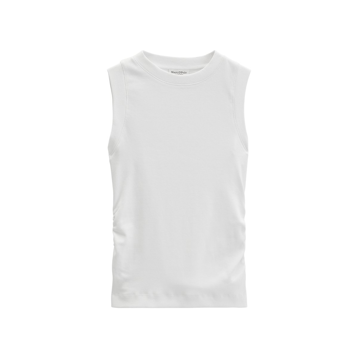 Débardeur regular en jersey côtelé élastique blanc, MARC O'POLO