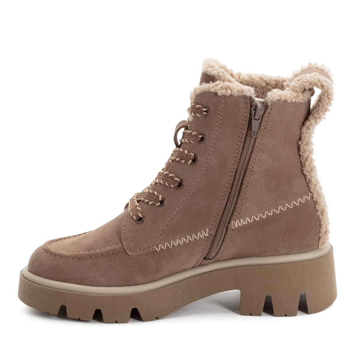 Bottine fourée marron taupe, TAMARIS