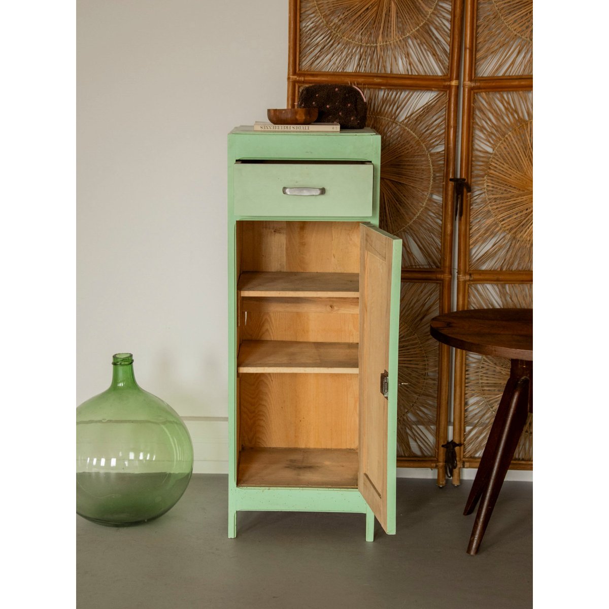 Garde-manger champêtre teint vert Guy N°55 - Bon état vert, DEBONGOUT