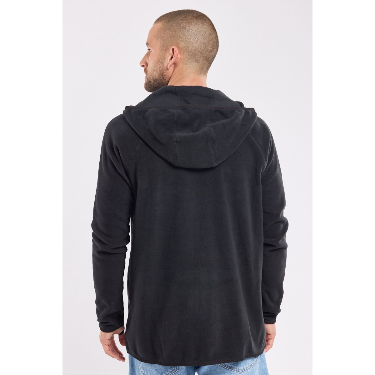 Veste polaire à capuche en Micropolaire Polartec® PLOUHA noir, BERMUDES