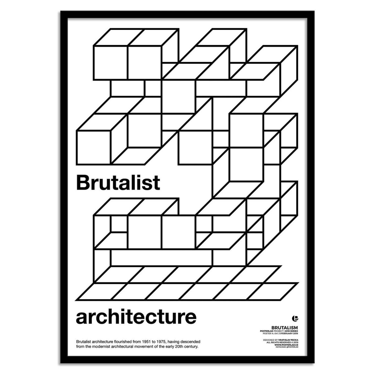 Affiche d'art - Brutalist architecture - Posterlad couleur unique, WALL EDITIONS