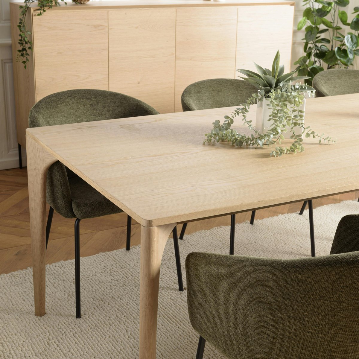 Table à manger extensible 240/292 cm chêne clair PANAMA bois naturel, PIER IMPORT