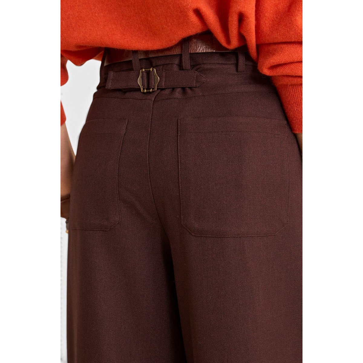 Pantalon large à pinces DAISY aubergine, Maison 123