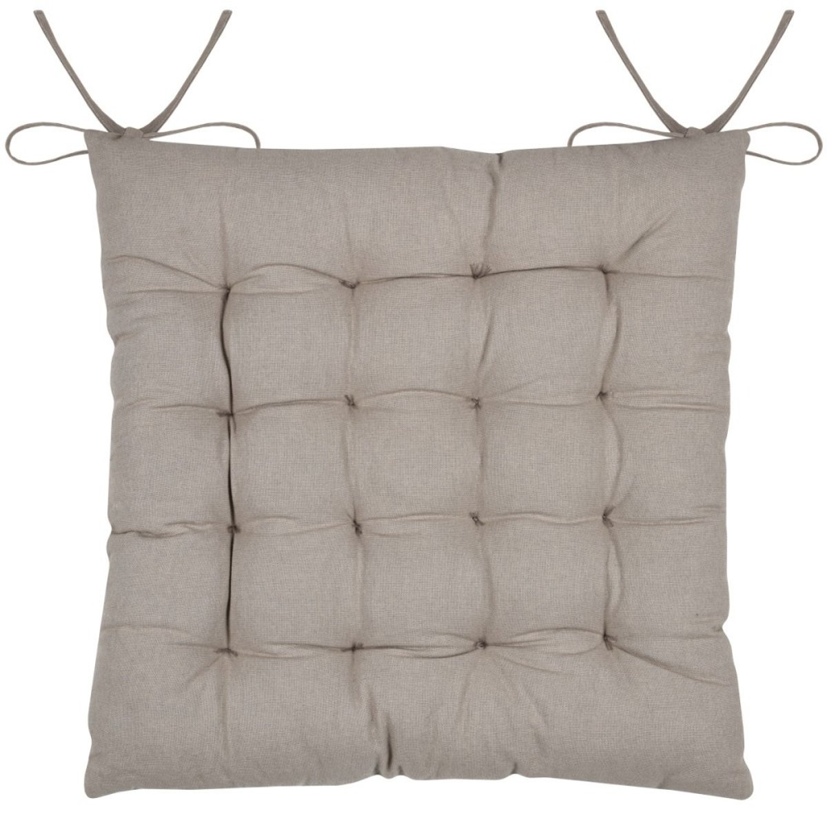 Lot de 4 galettes de chaise en coton HEMERA écru beige, DECORATIE