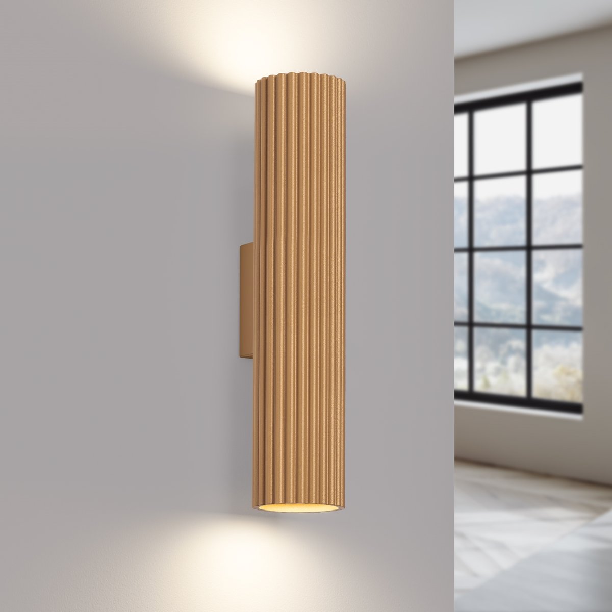 Applique Aluminium Doré GU10 2 Karbon 30 jaune, EDEN