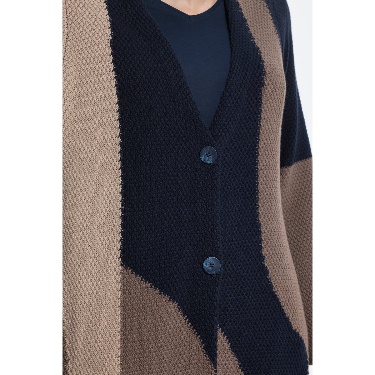 Cardigan long en coton bio marine, ULLA POPKEN