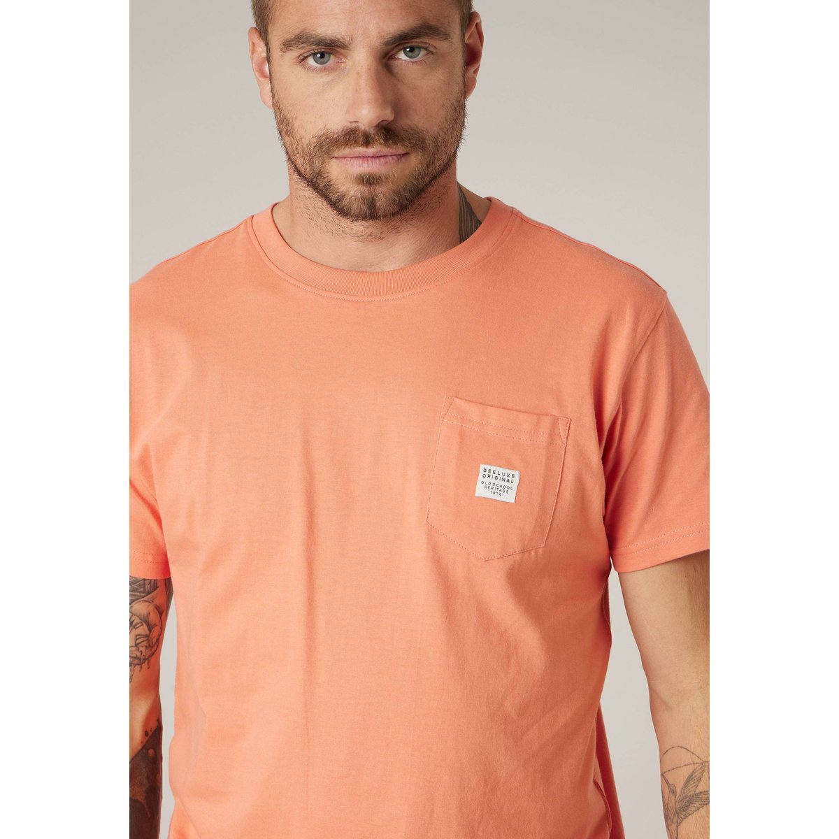 T-shirt homme en coton BASITO tangerine, DEELUXE