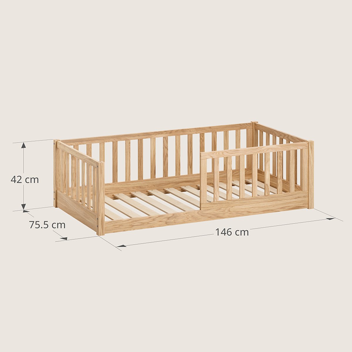 Lit montessori au sol NID naturel, PETITE AMELIE