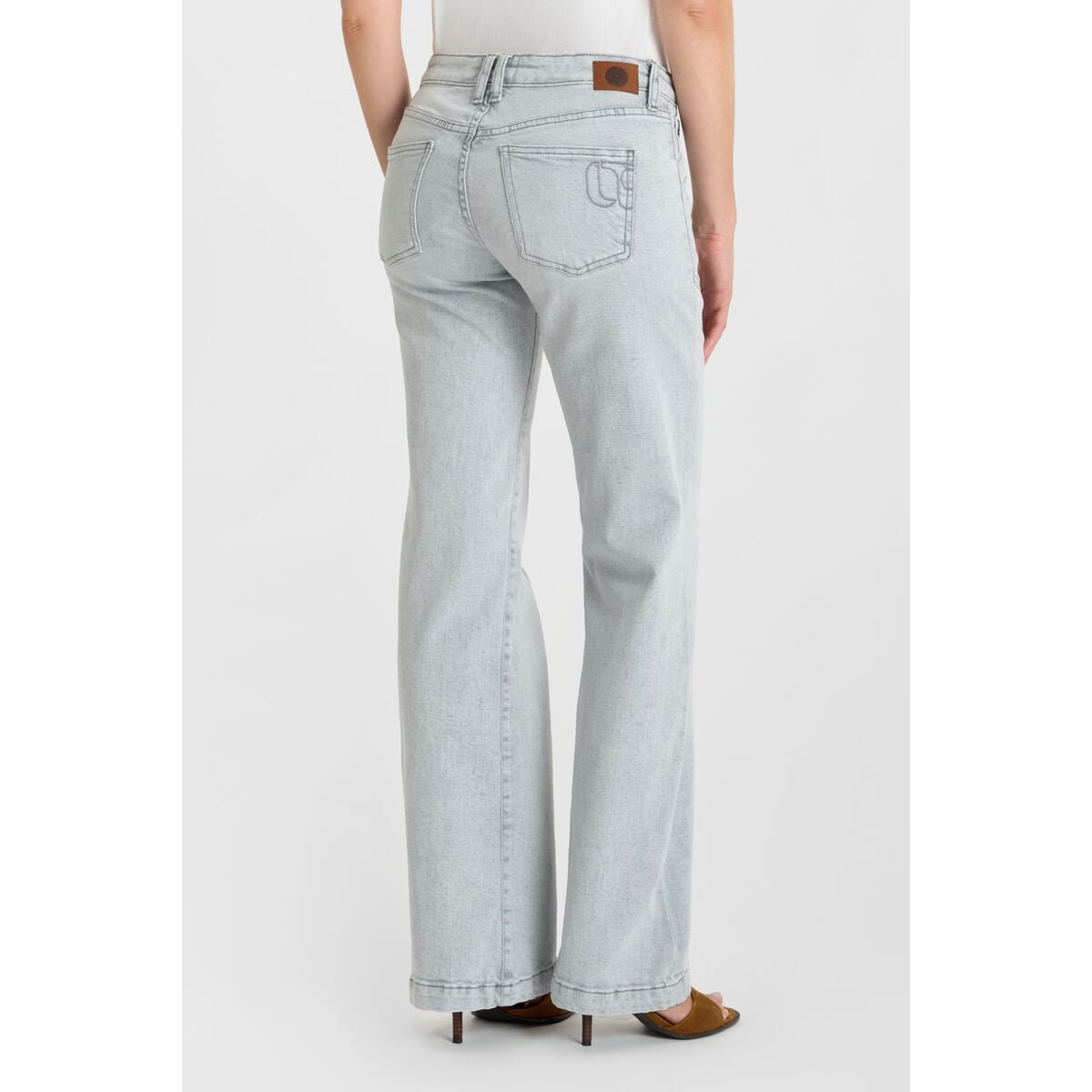 Jeans flare , longueur 34 grey, LE TEMPS DES CERISES