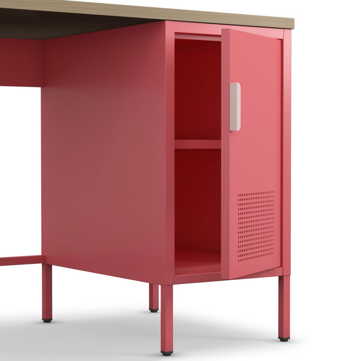 Bureau 1 porte en métal L120cm- ADEL rose, DRAWER