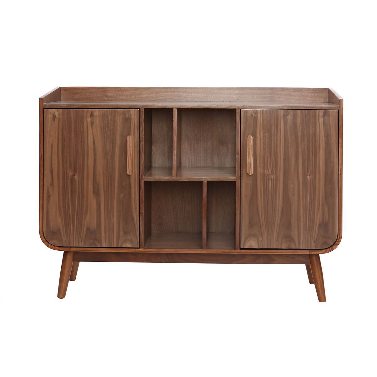 Buffet scandinave en bois 2 portes L122 cm HALLEN noyer, MILIBOO
