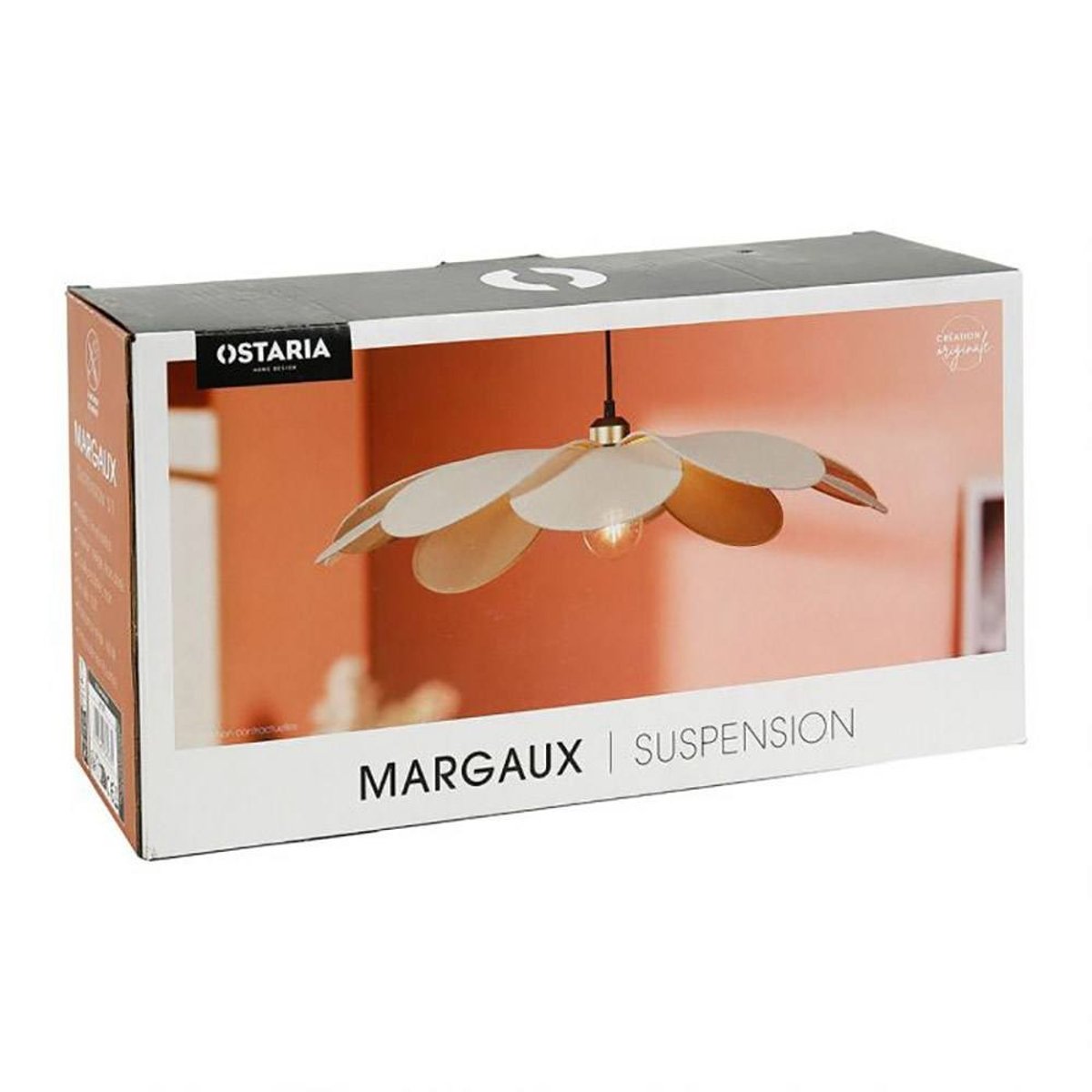 Suspension métal et lin Petite Margaux D60 blanc, DECORATIE