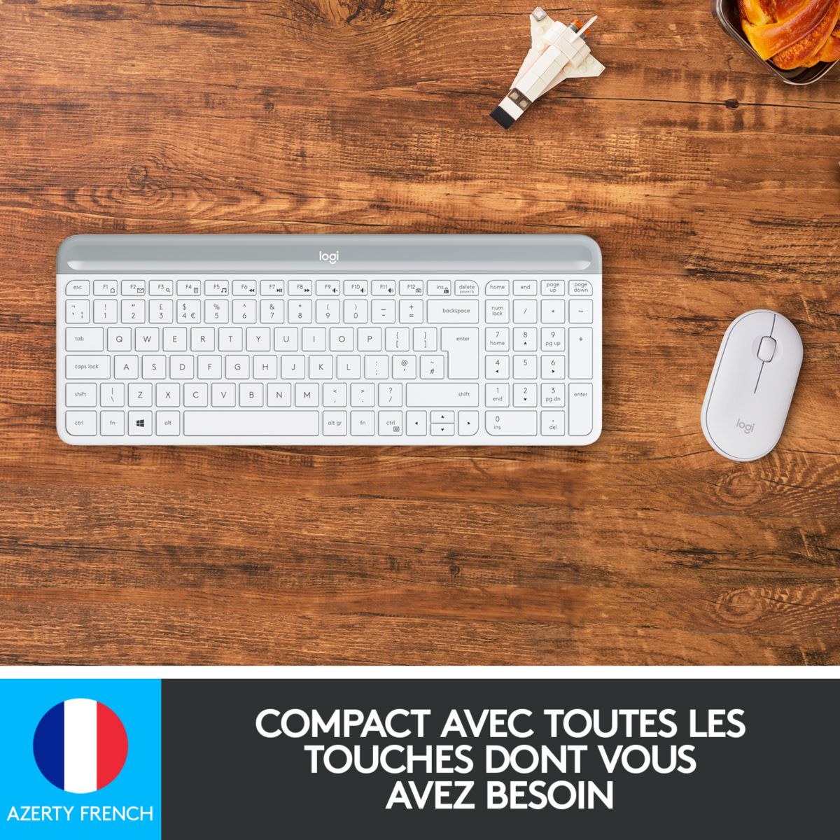 Clavier + Souris MK470 Blanc blanc, LOGITECH