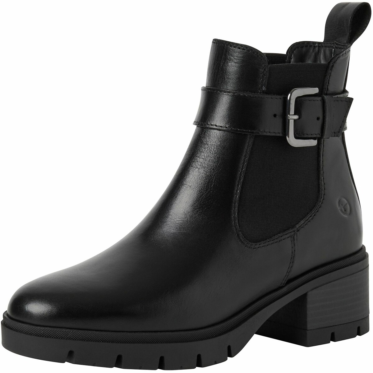 Leather Ankle Boots black, TAMARIS