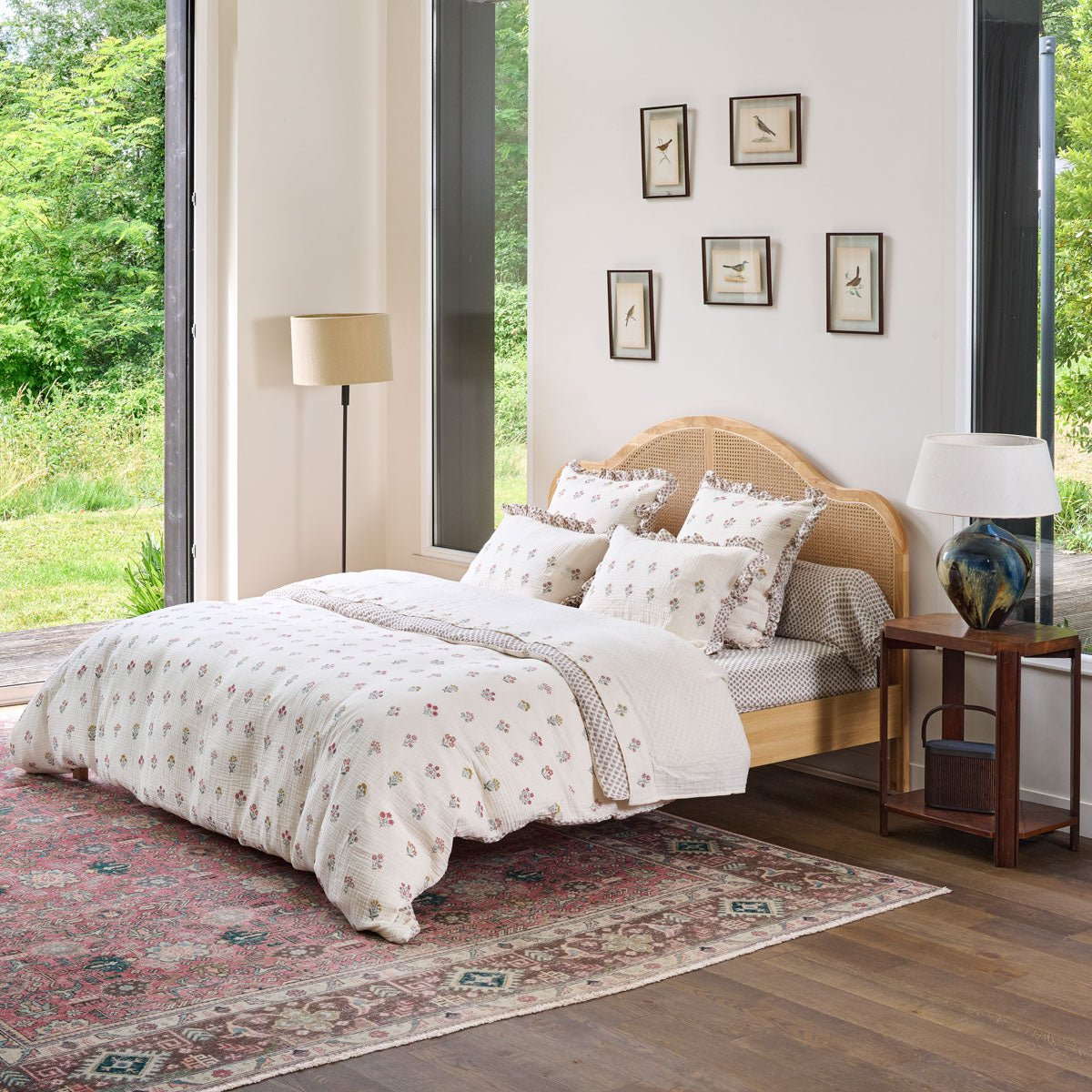 Drap Plat Néroli Triple Gaze De Coton Brodée - NEROLI naturel, TRADITION DES VOSGES