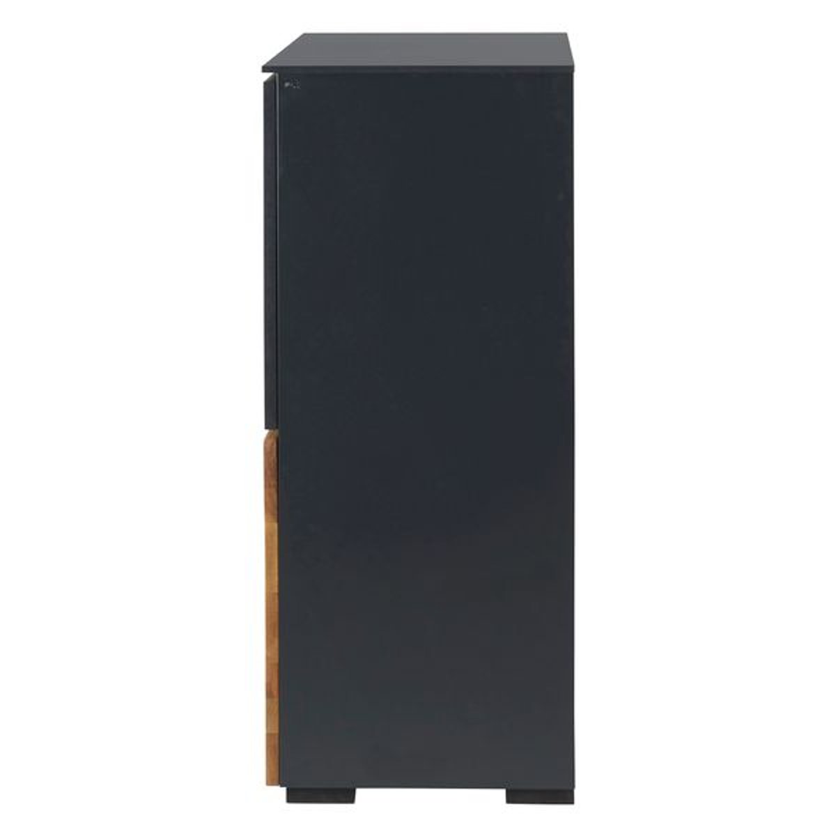 Meuble haut 4 portes chêne naturel et laqué anthracite, ZAGO