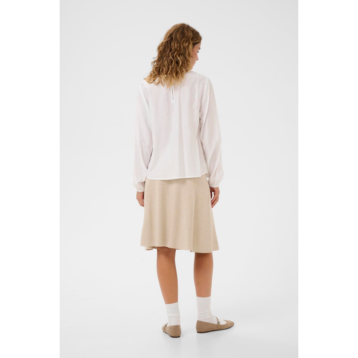 Blouse à manches longues blanc snow white, CREAM
