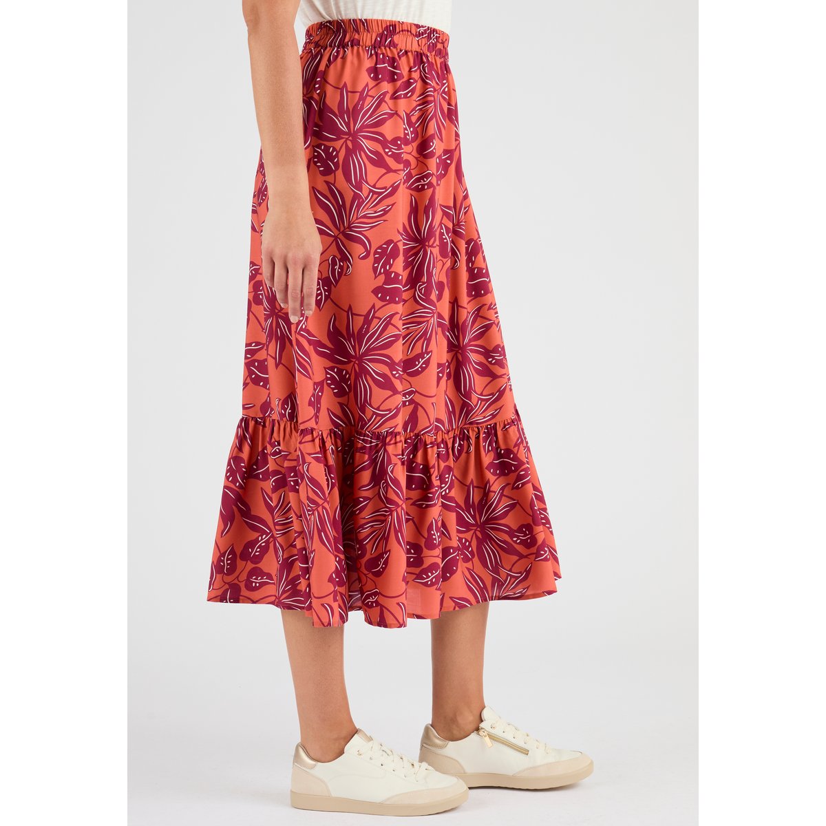 Jupe pure viscose Climatyl orange tropical, DAMART