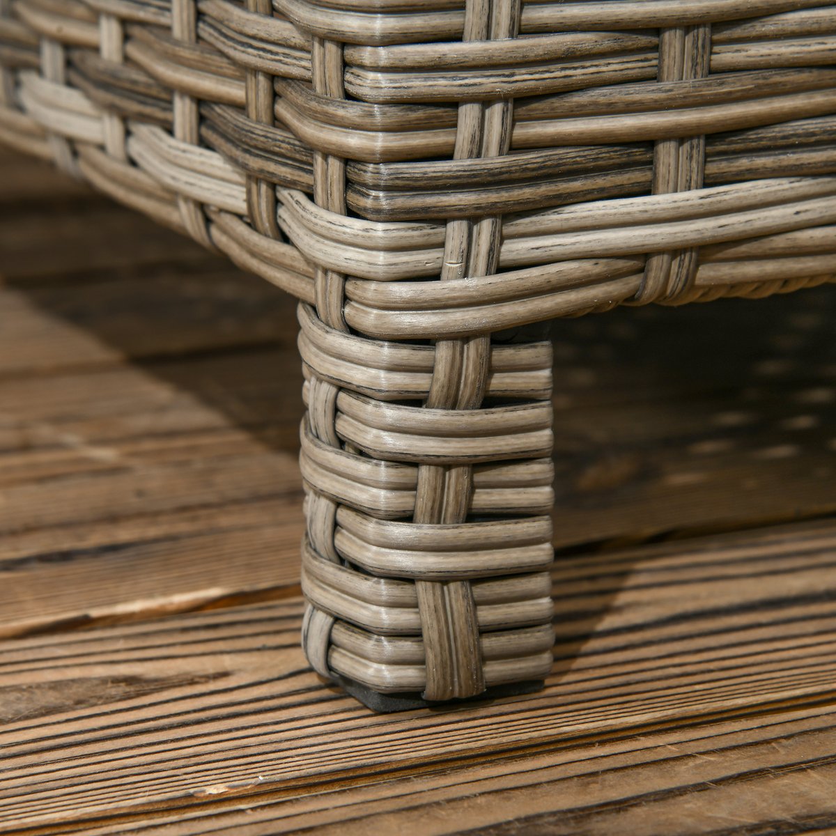 Canapé modulaire Résine tressée en PE Kaki kaki, OUTSUNNY