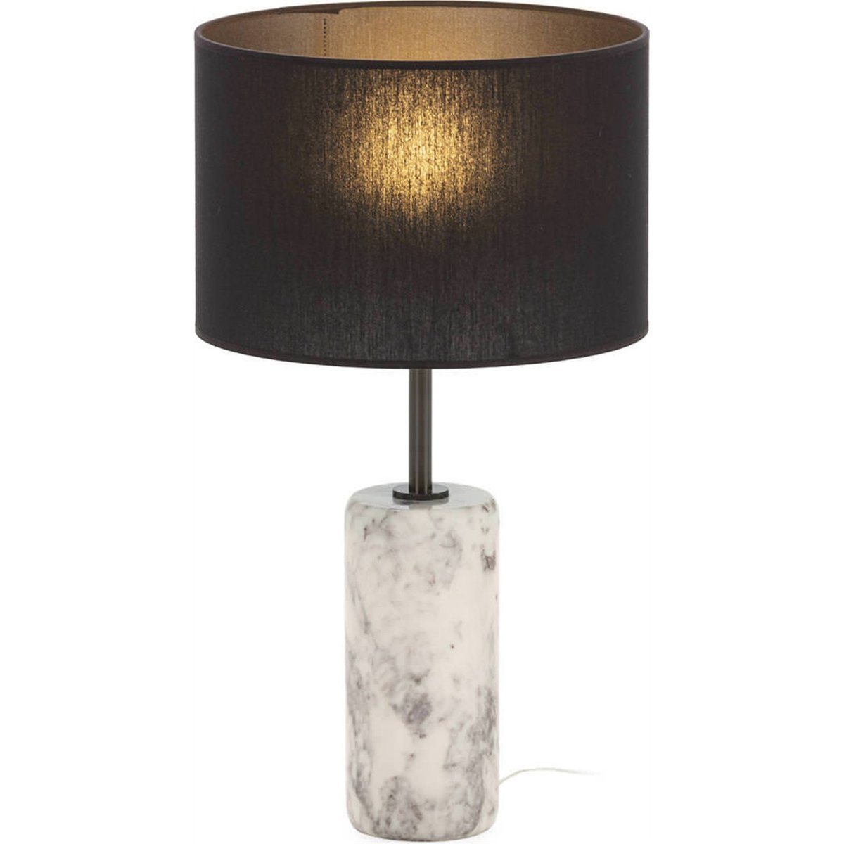 Lampe à poser en marbre et laiton blanc et plombé, RECOLLECTION
