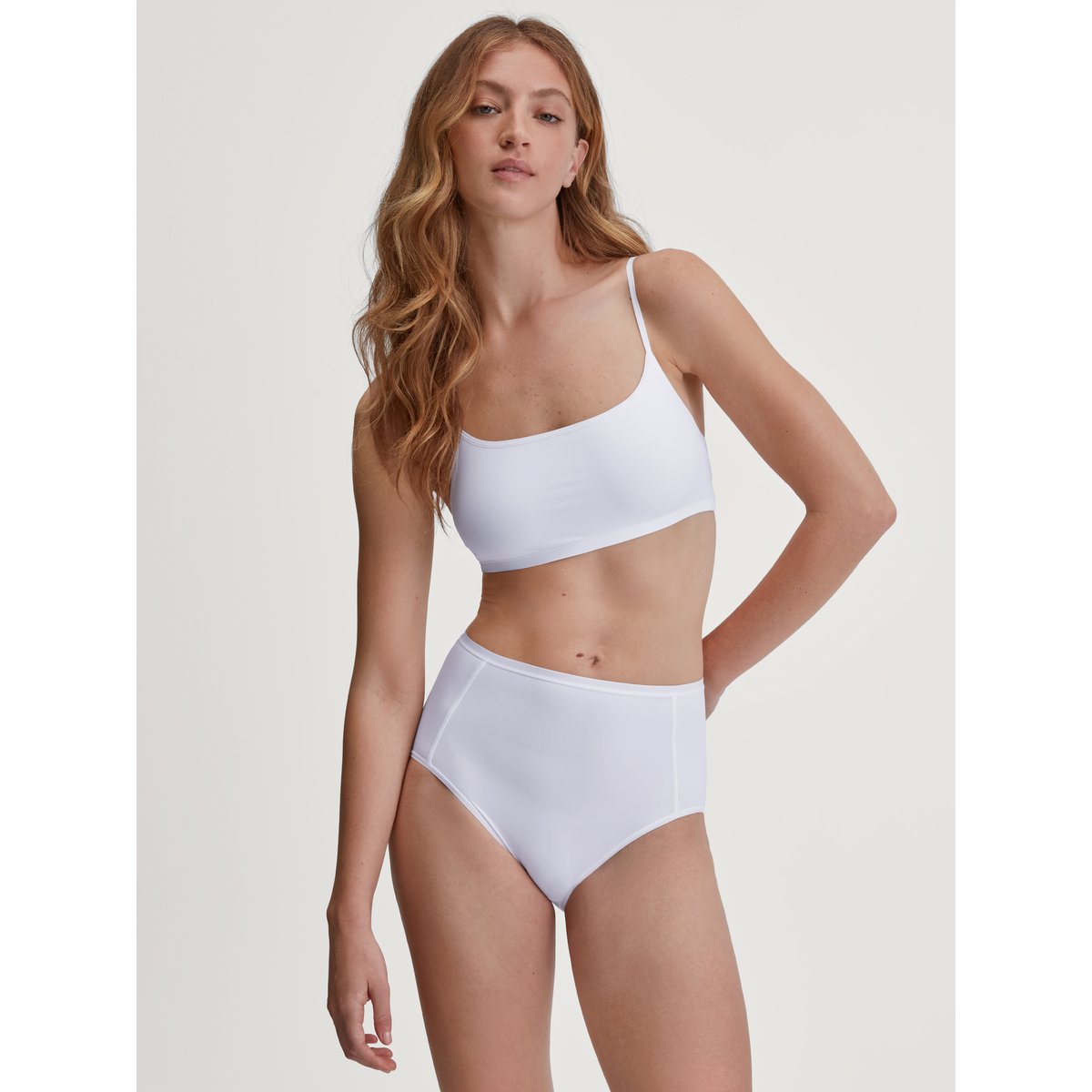 Culotte taille haute Coton SLEEK SKIN blanc, CALIDA