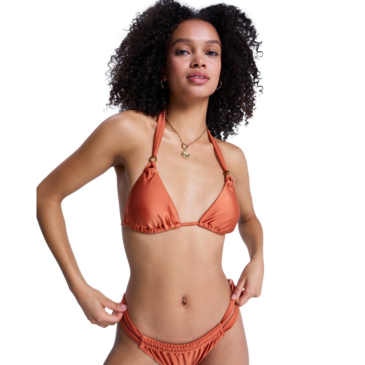 Haut de maillot de bain bikini triangle BEACHSIDE BOHEMIA TIKI TRI. orange ginger spice, ROXY