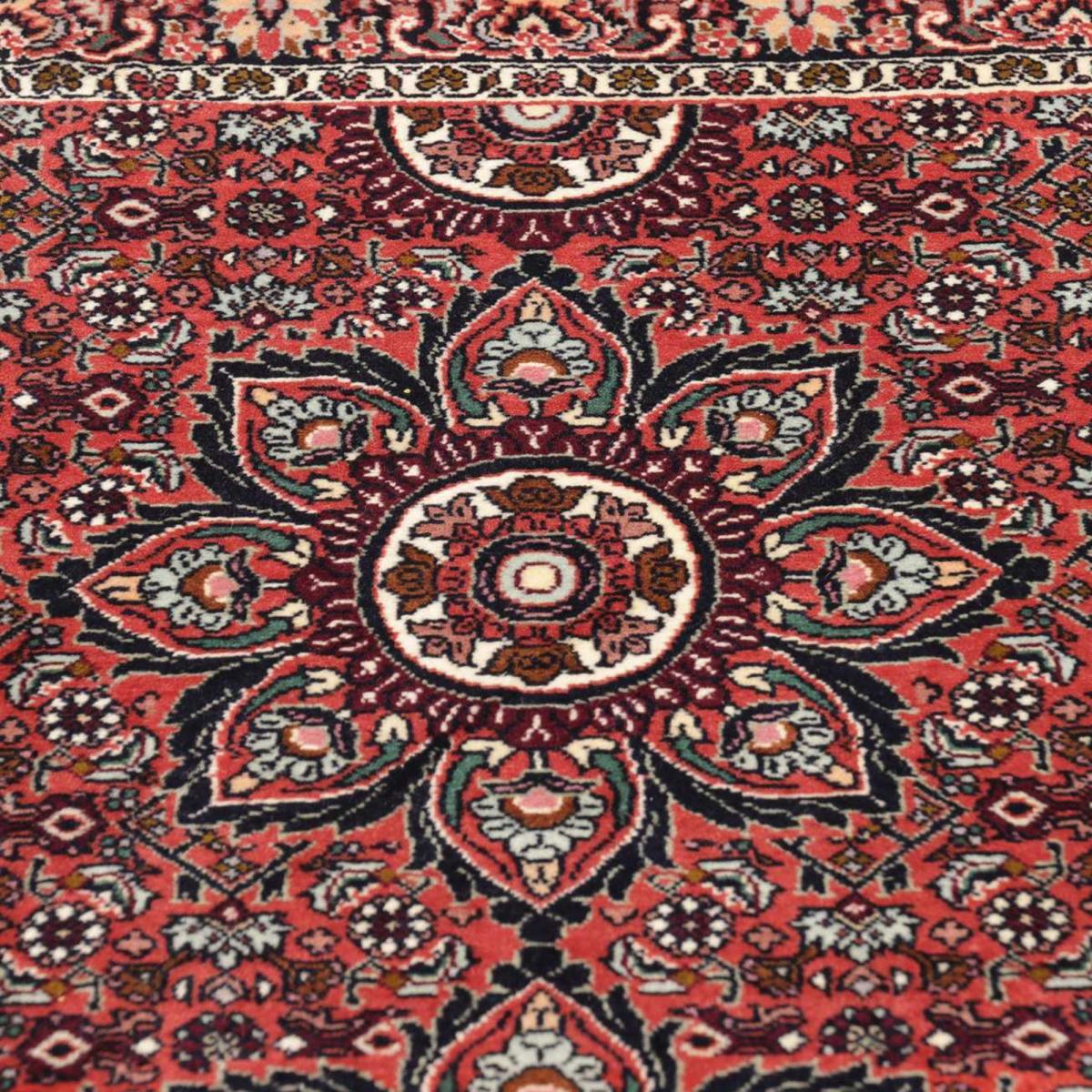 Tapis d'orient à motif traditionnel, noué main avec soin, BIDJAR 2 rouge, beige, bleu, UN AMOUR DE TAPIS