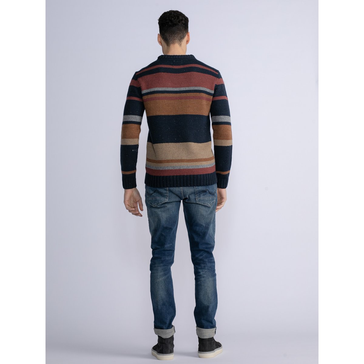 Pull rayé mundelein bleu midnight navy, PETROL INDUSTRIES