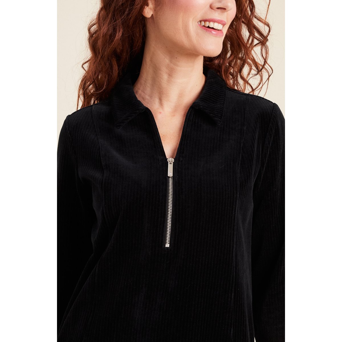 Robe droite velours noir, BREAL
