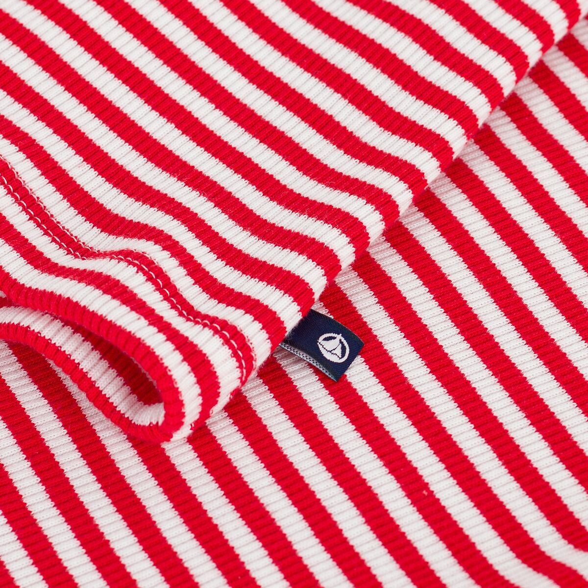 T-shirt à marinheiro, mangas curtas branco/vermelho, PETIT BATEAU