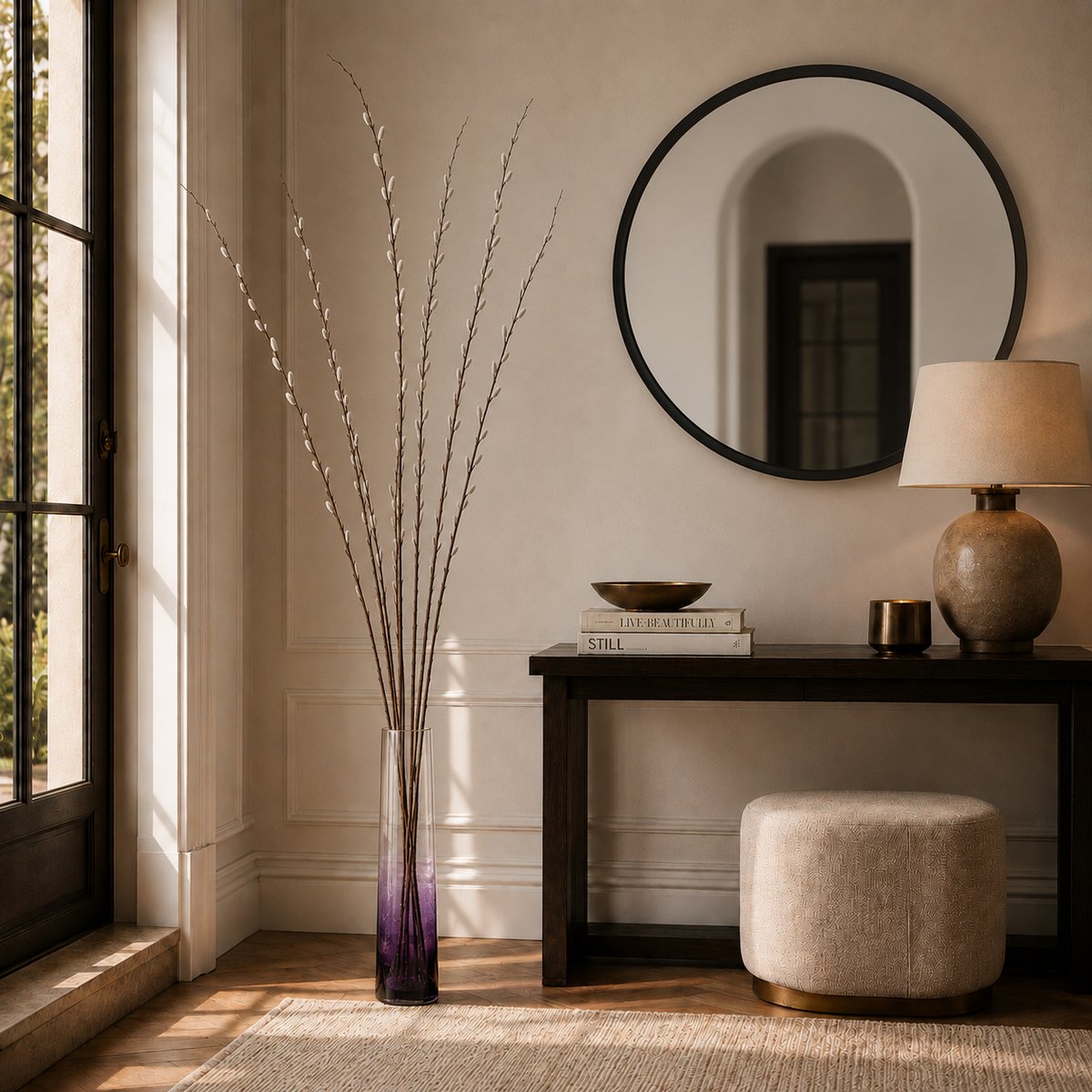Vase décoratif en verre soufflé H40 ALBA violet, SIA