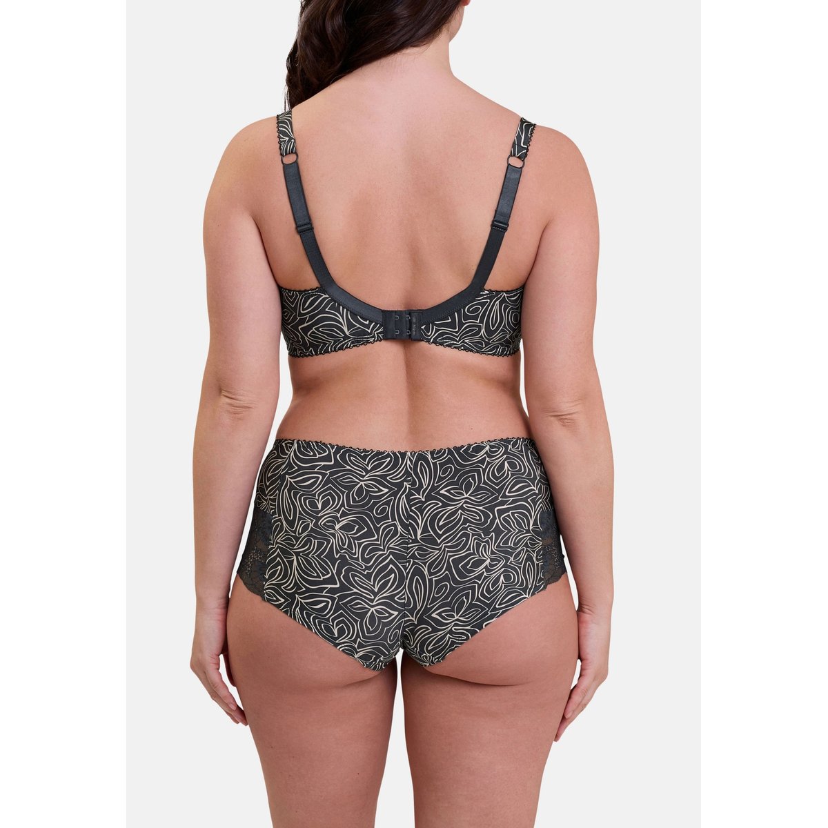 Soutien-gorge HÉLÈNE imprimé graphique anthracite, SANS COMPLEXE
